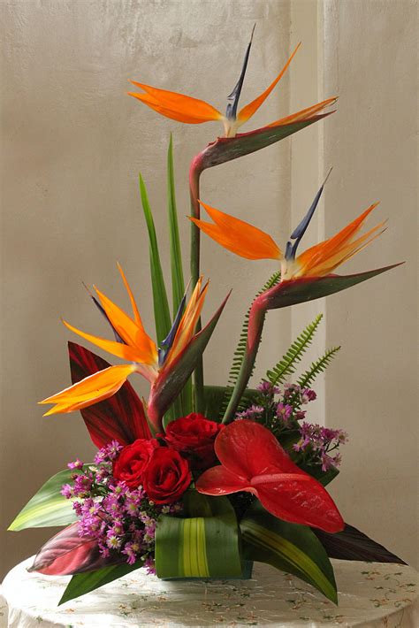 Bird of paradise arrangement... | Fresh flowers arrangements, Ikebana flower arrangement, Flower ...