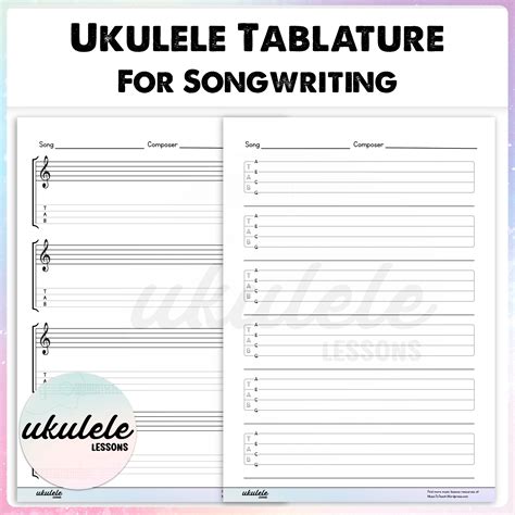 Ukulele TAB Blank Ukulele Tablature Sheets for Songwriting | Made By Teachers