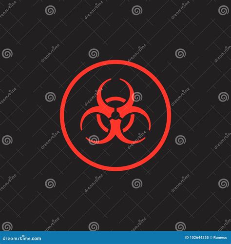 Red Biohazard Symbol on Black Background Stock Vector - Illustration of ...