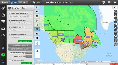 Canada Population Map with Provinces and Territories | Maptive