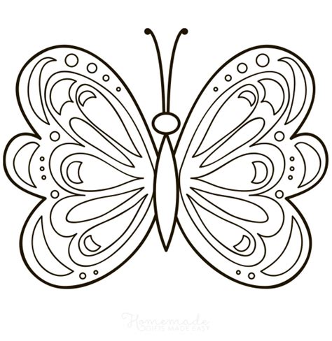 Patterned Butterfly Wings Coloring Page - Free Printable Coloring Pages