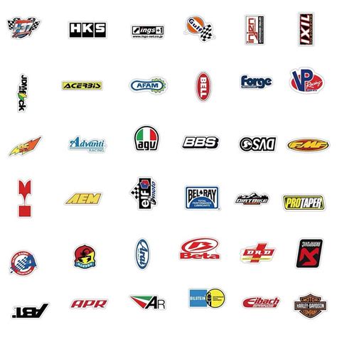 Racing Car Logo Sticker 100sheets - Etsy UK