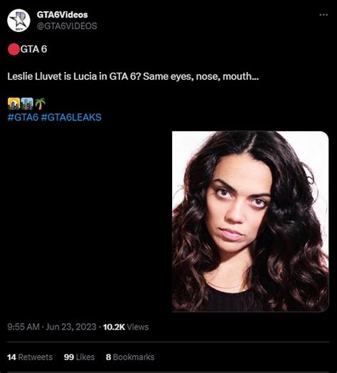 GTA 6 fans believe actress Leslie Lluvet to be Lucia as per leaks