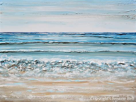 "At the Shore" Original Art Abstract Painting Textured Seascape. serene ...