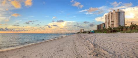 Sunset Over the Ocean at Vanderbilt Beach Stock Photo - Image of sunset ...