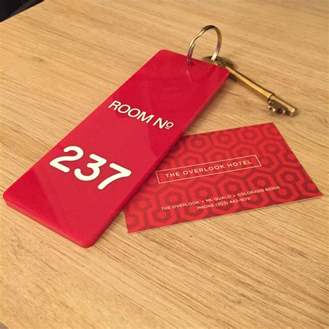 THE OVERLOOK HOTEL Horror Movie ROOM 237 Shining PROP KEY TAG Stephen King 1980 ...