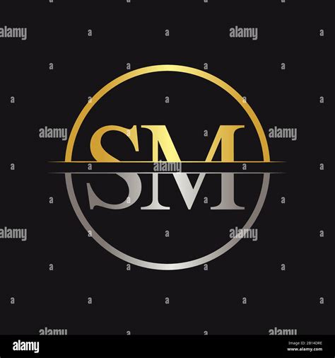 Initial Letter SM Logo Design Vector Template. SM Letter Logo Design ...