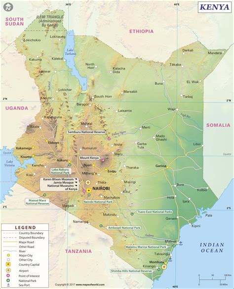 Kenya Map With Cities