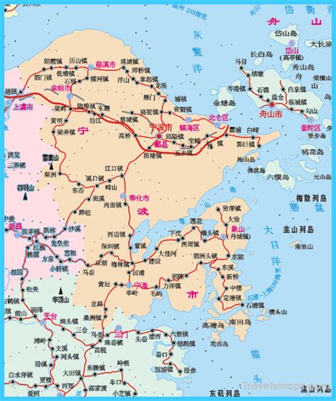 Map of Ningbo - TravelsMaps.Com