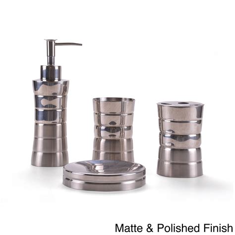 Stainless Steel Bath Accessory 4-piece Set Silver | eBay