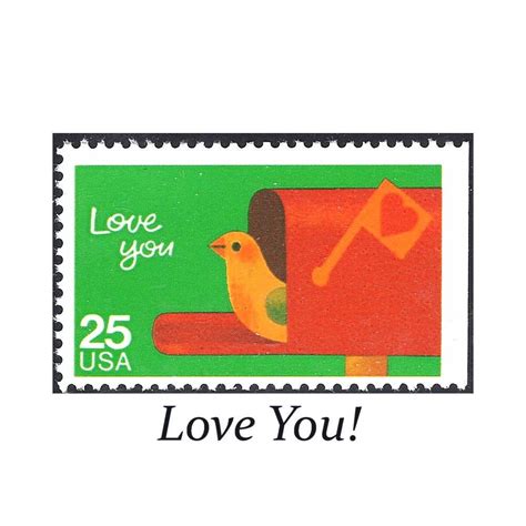 Five 25c LOVE you Stamp Unused US Postage Stamps Pack of 5 | Etsy in ...