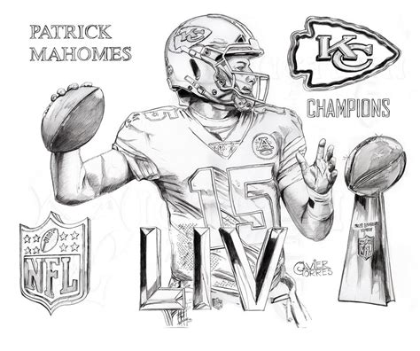 Patrick Mahomes Print B&W - Etsy Denmark