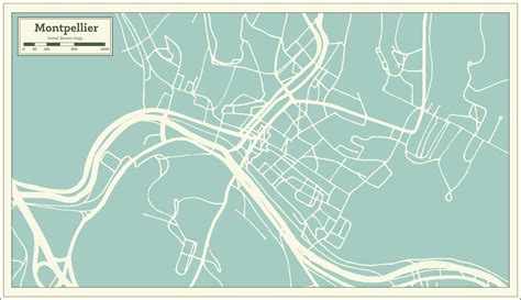 Montpelier Vermont USA City Map in Retro Style. Outline Map. 17292855 Vector Art at Vecteezy