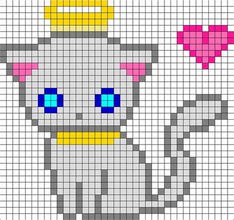 DIY this Cute Kawaii Angel Kitten Perler Hama Beads Pattern / Bead ...