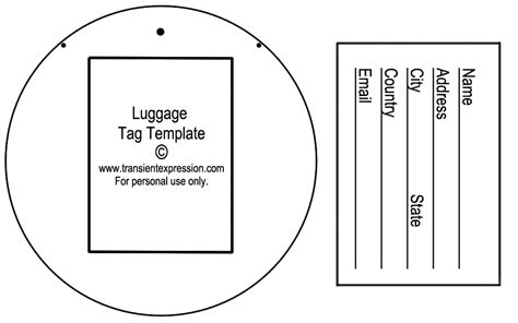 Luggage Label Template | printable label templates