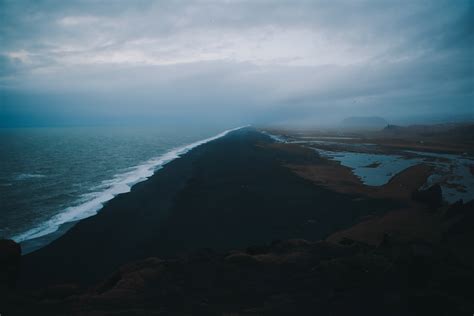 black sand beach iceland 4k HD Wallpaper