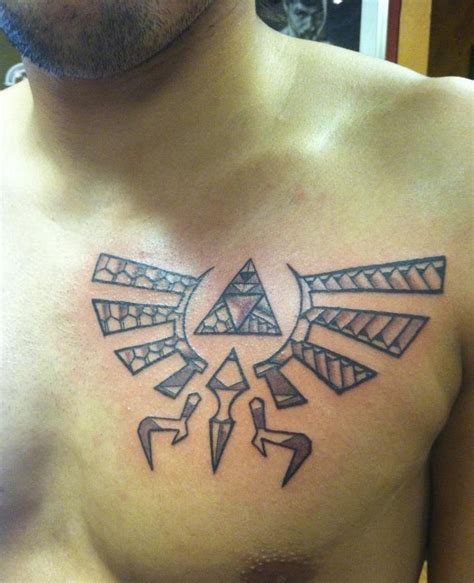 Wingcrest/Hylian crest chest tattoo : r/zelda