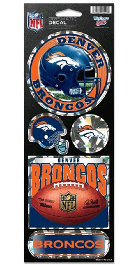 Denver Broncos Stickers Prismatic - Caseys Distributing