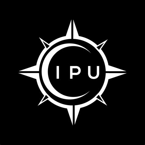 IPU creative initials letter logo.IPU abstract technology circle setting logo design on black ...