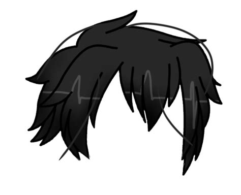 Gacha Life Black Hair Transparent Background