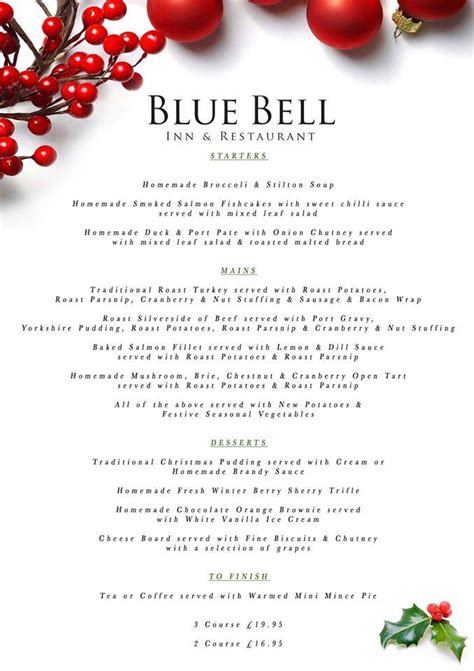 Menu at The Blue Bell Inn pub & bar, Tattershall