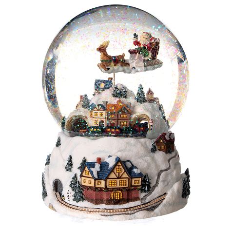 Snow globe Christmas village with glitter 12 cm | online sales on HOLYART.com