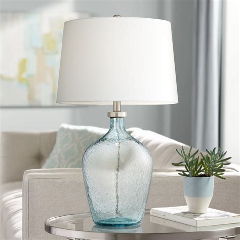 Ocean Breeze Clear Blue-Sea Bubble Glass Table Lamp - Style # 60M72 - Lamps Plus | Havenly