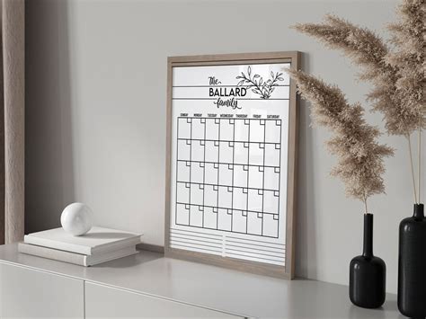 Whiteboard Calendar FRAMED Customizable Vertical Dry-erase Board ...