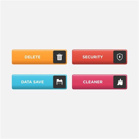 Colorful web buttons Vector illustration. Action button vector design ...