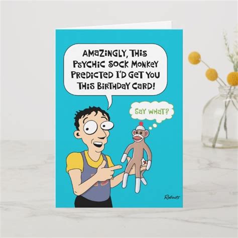 Funny Monkey Birthday Card | Zazzle.com | Funny greeting cards, Funny birthday greeting cards ...