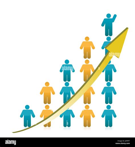 people Graph Showing Growth illustration Stock Photo - Alamy