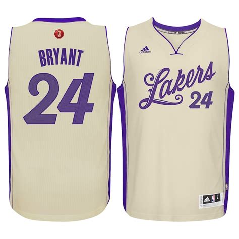 Men's Los Angeles Lakers Kobe Bryant adidas Cream Christmas Day ...