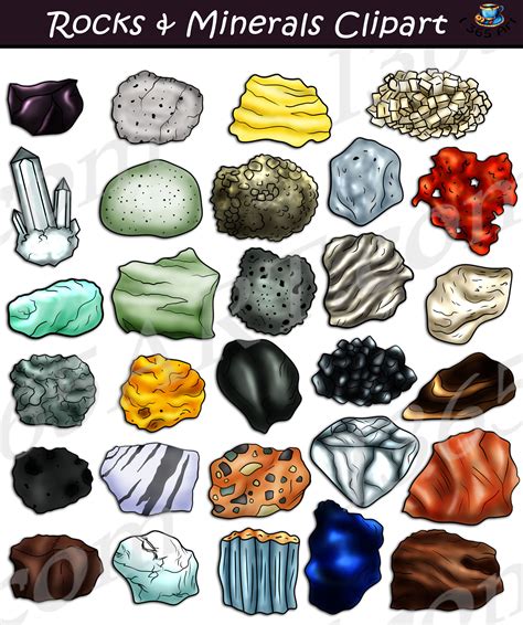 Rocks & Minerals Clipart Set Download - Clipart 4 School