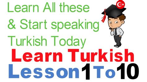 Learn Turkish & Speak From Today - Day 1 - (Lesson 1 To 10) - YouTube