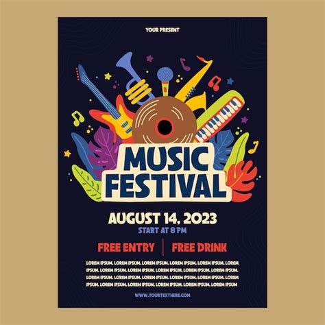 Premium Vector | Music festival poster template vector design