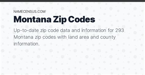 Montana Zip Codes | List of 293 Montana Zip Codes