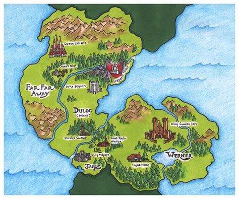 A fan-made map of the Shrek world. : imaginarymaps | Shrek, Sketch book, Dreamworks movies