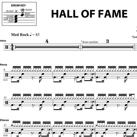 Hall of Fame - The Script - Drum Sheet Music | OnlineDrummer.com