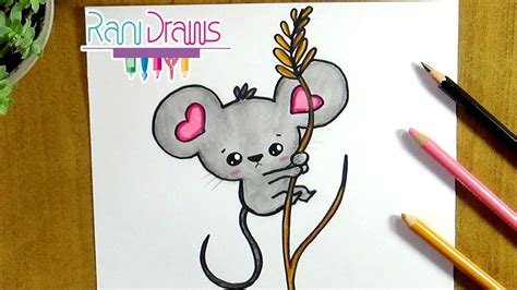 Cómo dibujar un RATÓN kawaii - How to draw a kawaii MOUSE