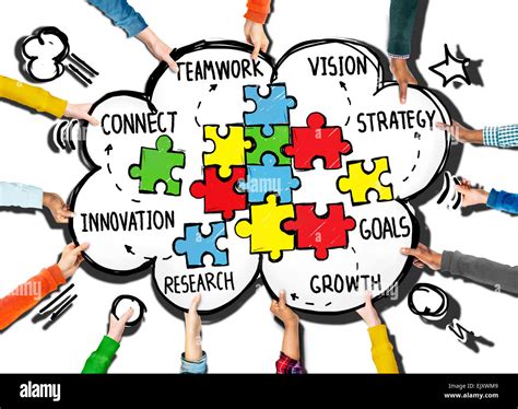 Teamwork Team Connection Strategy Partnership Support Puzzle Concept Stock Photo - Alamy