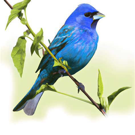 Indigo Bunting Painting · Creative Fabrica