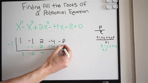 Finding real and imaginary roots of a polynomial - rational root theorem - YouTube