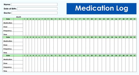 Medication Log Sheets - 10 Free PDF Printables | Printablee