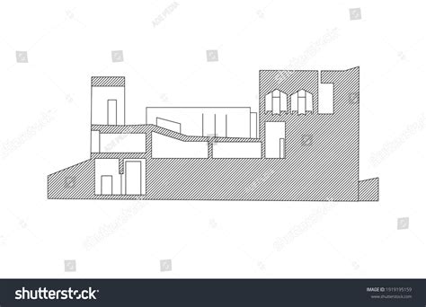 Vector Building Architectural Outline Architecture Design Stock Vector ...