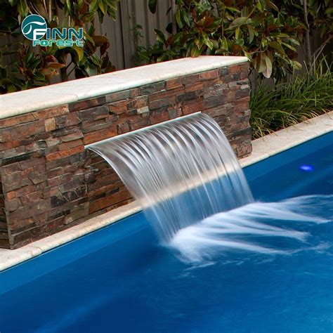 Outdoor Stainless Steel Swimming Pool Water Blade Wall Waterfall Fountains - China Pool Water ...