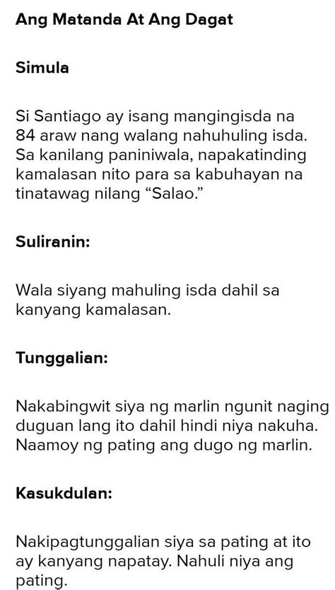 Ang matanda at ang dagat (buod)SimulaSuliraninPapataas na ...