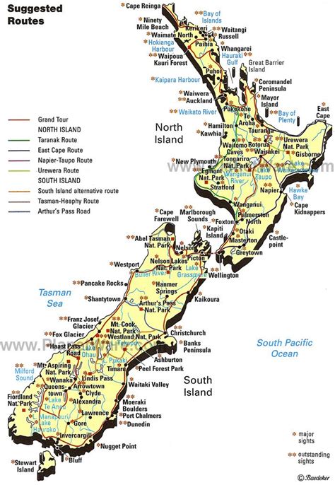 Map of New Zealand | PlanetWare | Map of new zealand, New zealand ...