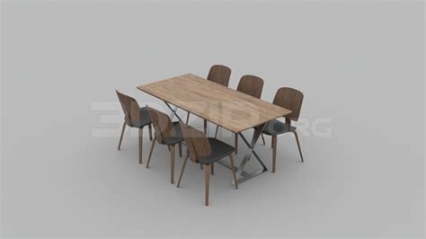 2506. Download Free Dining Table And Chair Model By Mai Long