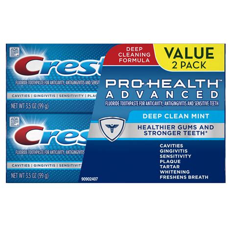 Crest Pro-Health Advanced Deep Clean Mint Toothpaste, 3.5 oz, Pack of 2 ...