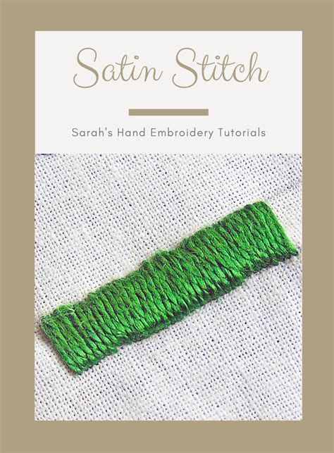 How to do the Satin Stitch - Sarah's Hand Embroidery Tutorials